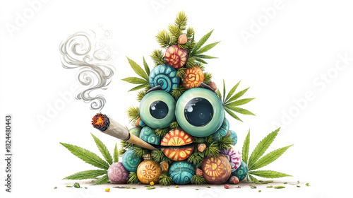 Cannabis Christmas Tree Background