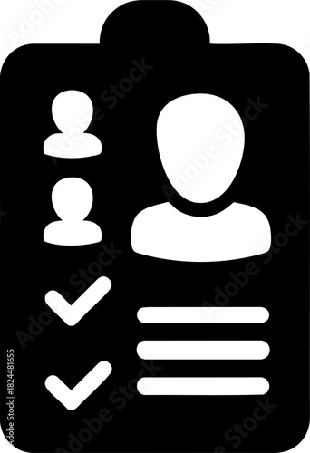 Vector icon of a candidate shortlist, ideal for HR and recruiting applications
