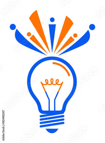 Duotone Innovation Lightbulb Vector Illustration - Modern Idea Symbol