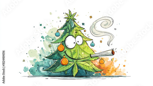 Cannabis Christmas Tree Background