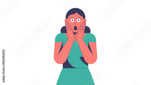An illustration depicting a surprised person with hands on face.