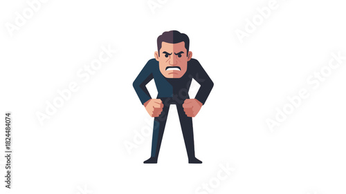 An illustrative character, embodying a look of intense anger.