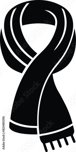 Scarf neckwear winter accessory clothing icon on white background