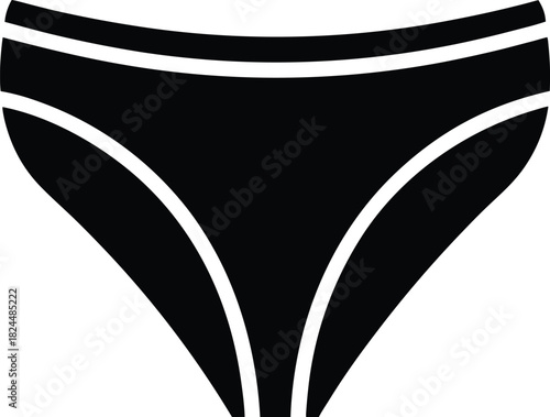 Women’s Underwear Vector Icon of Briefs and Panties in Clean Outline Style