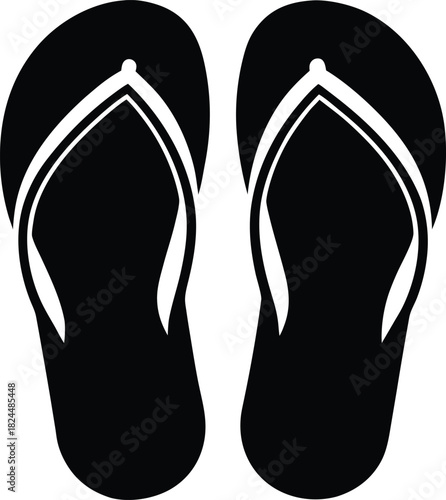 Flip-flops beachwear casual footwear summer icon on white background