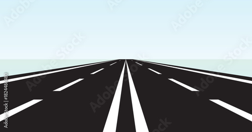 Road and highway.Straight asphalt road going to the distance.vector illustration