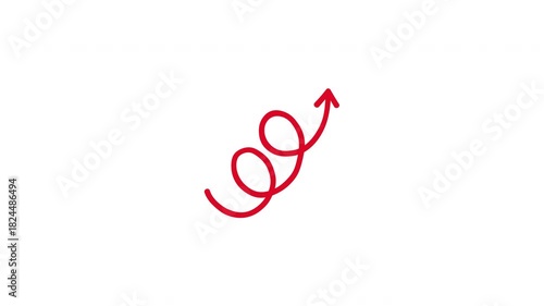 Triple Spiral Up Arrow Hand Drawn Animation (Transparent Background)