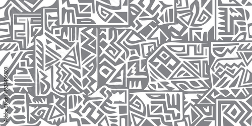 Intricate geometric pattern in black and white abstract design