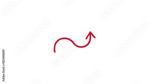 Wavy Up Arrow Doodle Hand Drawn Animation (Transparent Background)