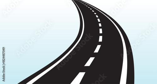 Road and highway.Straight asphalt road going to the distance.vector illustration