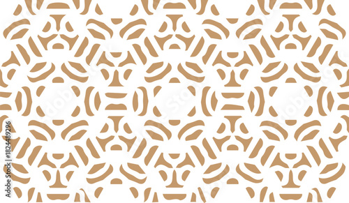 Seamless geometric light brown pattern on white background abstract design