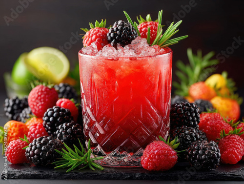 Bramble cocktail in a glass