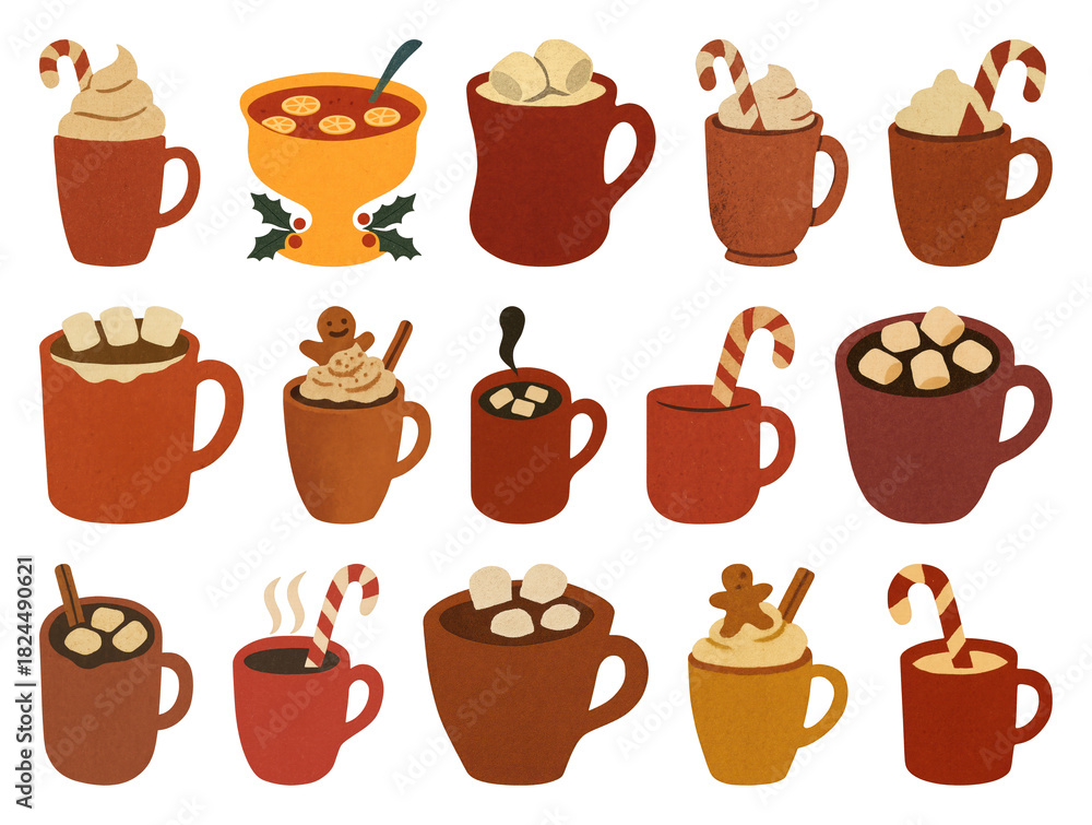Fototapeta premium Cozy holiday mugs with treats