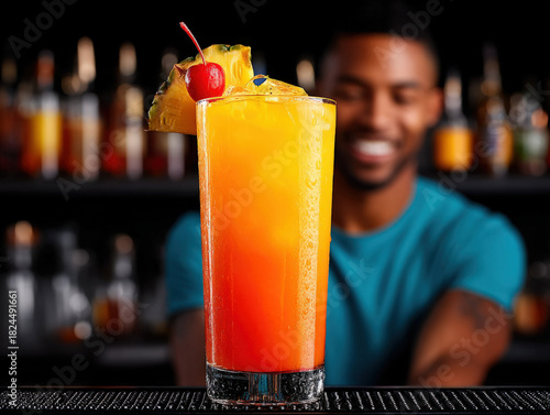Drink stirrer in a cocktail
