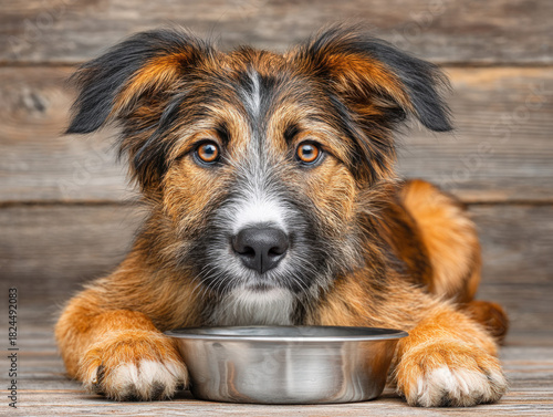 Dog drinking water from a bowl