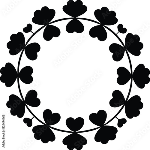 Black Clover Wreath Silhouette Circular Arrangement 5