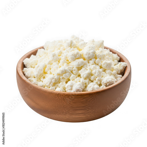 Wallpaper Mural Fresh granular cottage cheese in a rustic wooden bowl, ready for a healthy meal or breakfast, a delicious wholesome dairy product Torontodigital.ca