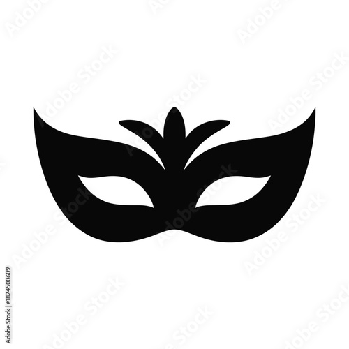 Elegant masquerade mask isolated on white background silhouette