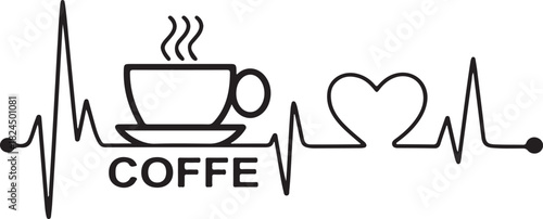 Vector illustration of a restaurant menu design with a brown hot coffee cup icon and cafe sign