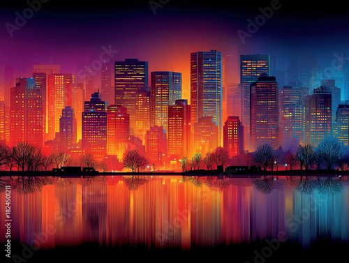 Washington DC skyline at night