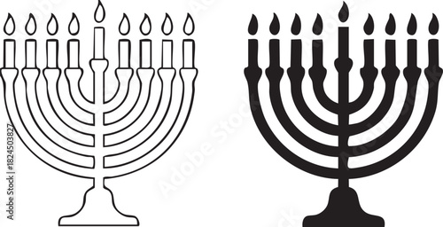 Hanukkah Menorah Vector Illustration