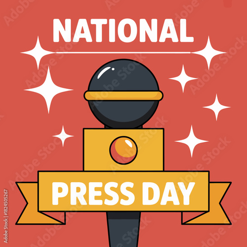 National press day, simple microphone graphic for news and media.