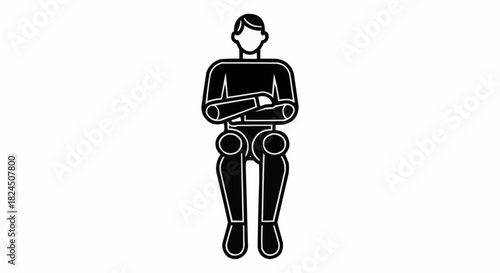 Person with Arms Crossed - A Silhouette of Confidence and Poise.