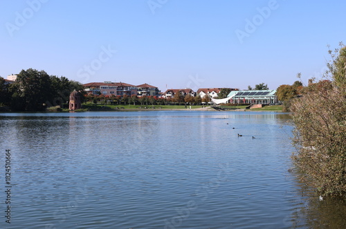 Das Flückiger See in Freiburg im Breisgau im Herbst