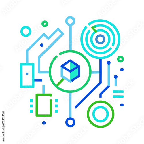 abstract electronic traces