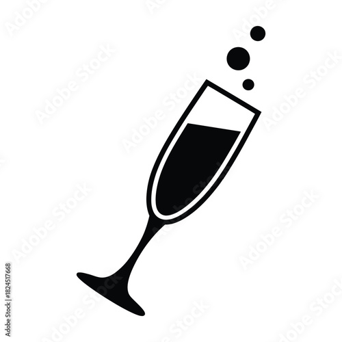 Champagne glass bubbles celebration drink silhouette