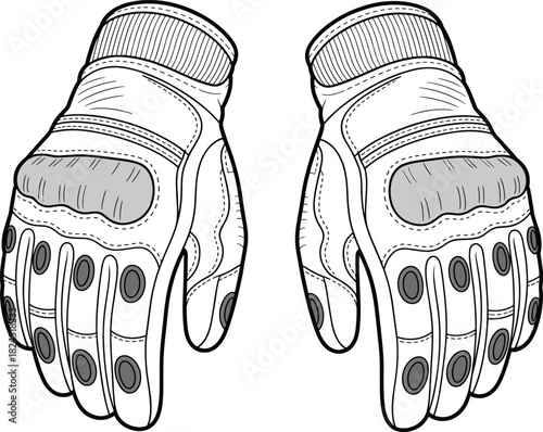 Motorcycle gloves, protective gear, durable design, reinforced knuckles, safety gloves, tactical style, rugged material, padded fingers, secure fit, outdoor use