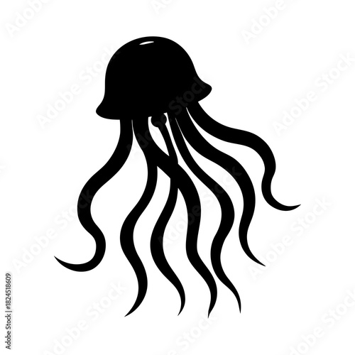 fluid silhouette of a jellyfish