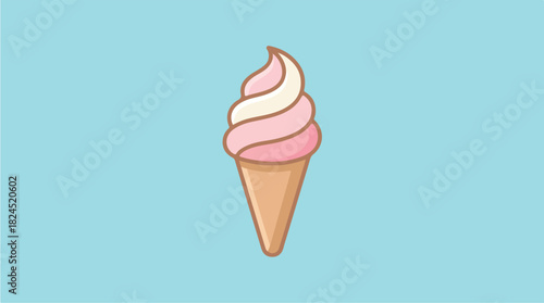 Delicious Swirled Soft Serve Ice Cream Cone.