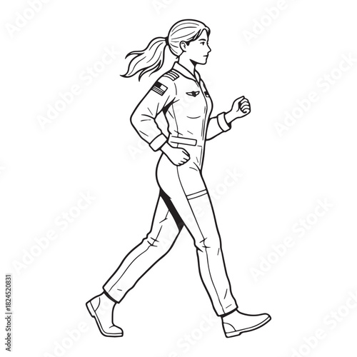 Composed Pilot Line Art – Pilot Vector Illustration Featuring Smooth Aviation Flow – Pilot Drawing – Line Art Drawing of Pilot – Pilot Icon