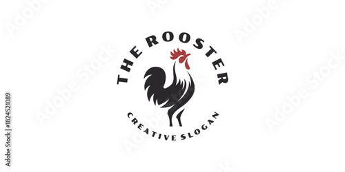 Rooster Symbol Logo Emblem Style Template For Restaurants And Farms Illustration Design