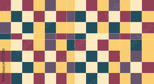 A grid pattern composed of alternating colored squares in a checkerboard design.