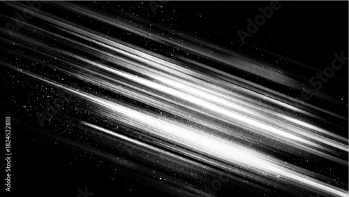 Abstract monochromatic light streaks and glowing particles with dynamic texture Vector, illustration