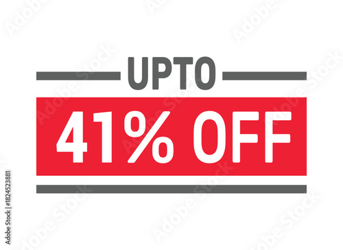Up to 41% Off sale offer text design icon vector illustration