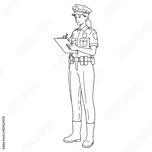 Dedicated Police Line Art – Police Vector Artwork with Defined Enforcement Identity – Police Drawing – Vector of Police – Police Sketch