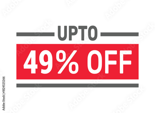 Up to 49% Off sale offer text design icon vector illustration