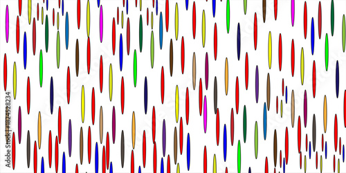 Simple Sprinkle Pattern. Donut glaze background. Small dashes in Rainbow colors. Vector Illustration in scandinavian style.