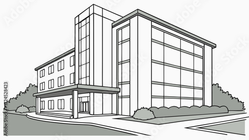 Modern architectural building with glass windows and a welcoming entrance