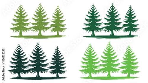 Evergreen tree vector set design