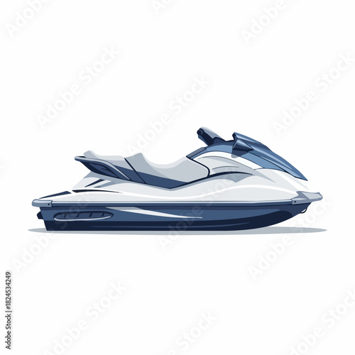 Modern personal watercraft jet ski for summer recreation and water sports.