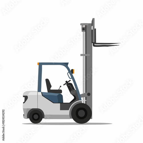 Forklift Truck Illustration for Industrial Material Handling and Transportation.