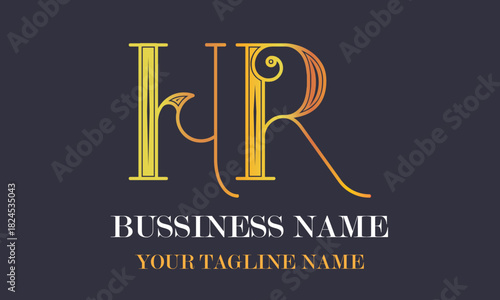 HR H hr initial logo | initial based abstract modern minimal creative logo, vector template image. luxury logotype logo, real estate homie logo. typography logo. initials logo