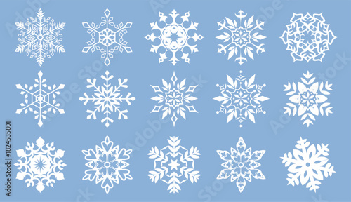 Snow Icons. Snowflakes Vector Icons. Winter Icons. Snow or Snowflake symbol. Snow. Snowflakes