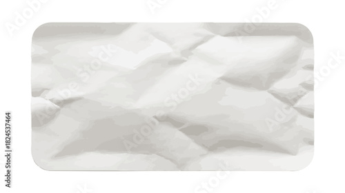 Wrinkled Paper Texture With Rounded Corners On White Background crumpled