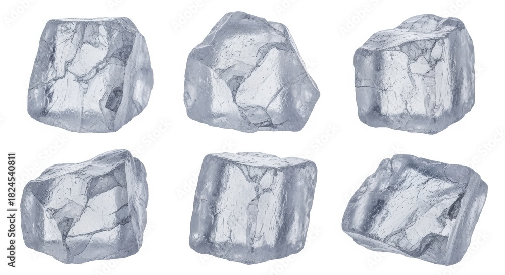 Naklejka premium ice cube, isolated on white background, clipping path, full depth of field