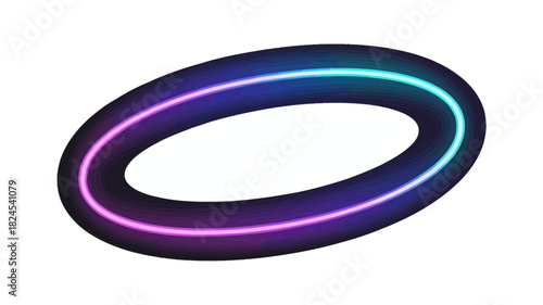 Abstract torus shape with neon glow